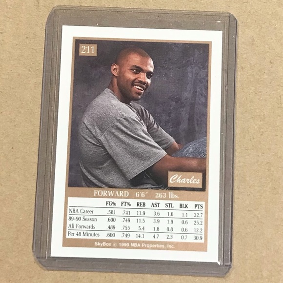 Charles Barkley 1990 Skybox #211 Card near mint to mint condition - Picture 2 of 2
